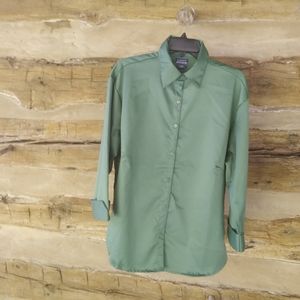 Uniti  Green Stretch Button Down Shirt Size 2X